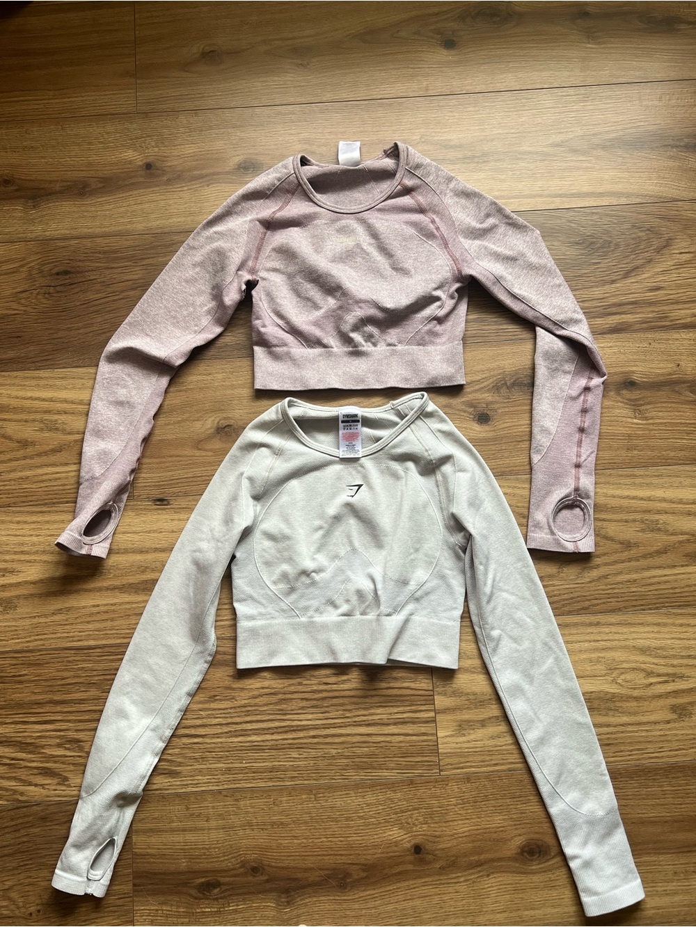 Gymshark Open Back Long Sleeve Crop Top Bundle Lot (2) M